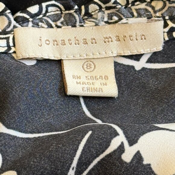 Jonathan Martin Dress Wrap Midi Sleeveless Floral Black Red White Sz 8 #279206 - Picture 2 of 12